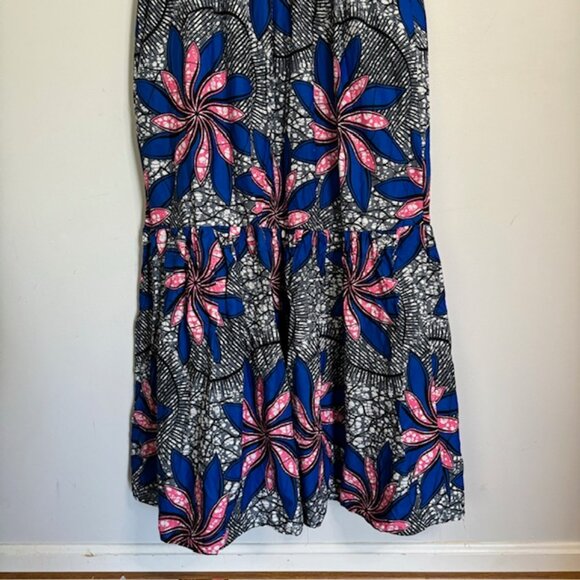 Mae Otti Blue & Pink Floral Maxi Dress Size Large - Picture 4 of 8